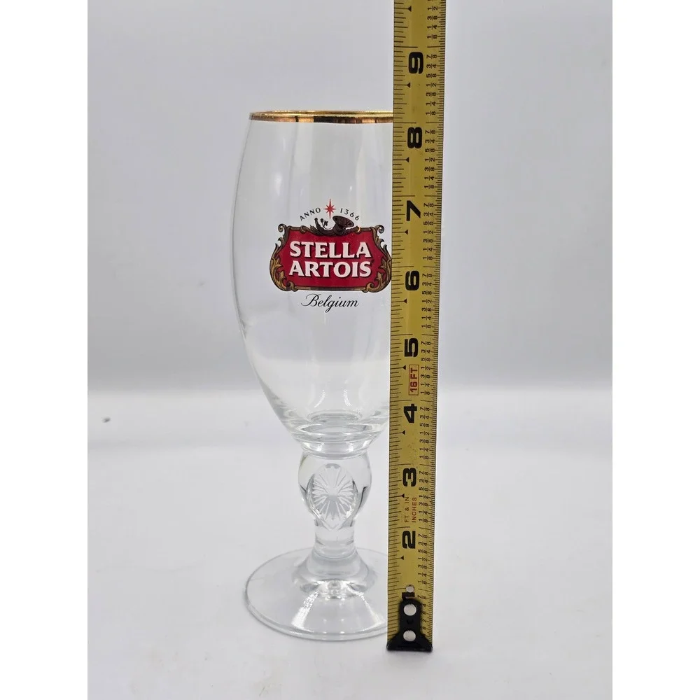 Stella Artois Ritzenhoff 40cl Beer Glass‎ Chalice Gold Rim Belgium Logo 8CT